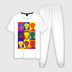 Пижама хлопковая мужская Andy Warhol Энди Уорхол, цвет: белый
