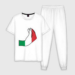 Пижама хлопковая мужская Италия, цвет: белый