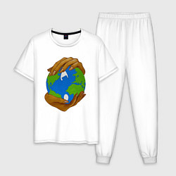 Пижама хлопковая мужская Wu-Tang World, цвет: белый