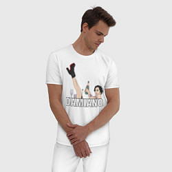 Пижама хлопковая мужская Damiano Maneskin, цвет: белый — фото 2