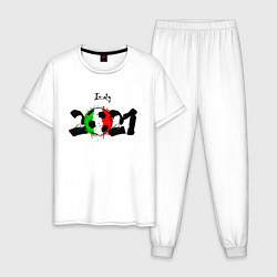 Пижама хлопковая мужская Italy 2021, цвет: белый
