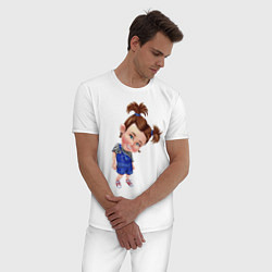 Пижама хлопковая мужская Кокетка, цвет: белый — фото 2