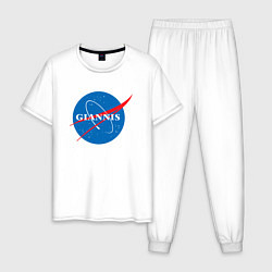 Пижама хлопковая мужская Giannis, цвет: белый