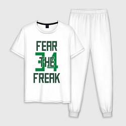 Пижама хлопковая мужская Fear The Freak 34, цвет: белый