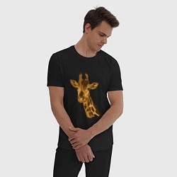 Пижама хлопковая мужская Жираф Жора, цвет: черный — фото 2