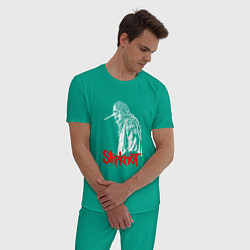 Пижама хлопковая мужская SLIPKNOT СЛИПКНОТ Z, цвет: зеленый — фото 2