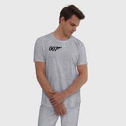 Пижама хлопковая мужская 007 лого, цвет: меланж — фото 2