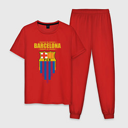 Пижама хлопковая мужская Барселона Испания, цвет: красный