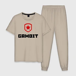 Пижама хлопковая мужская Gambit, цвет: миндальный