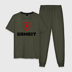 Пижама хлопковая мужская Gambit, цвет: меланж-хаки