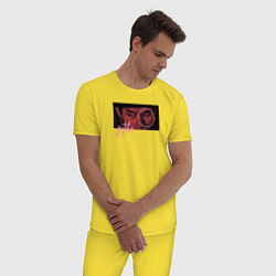 Пижама хлопковая мужская Попался, цвет: желтый — фото 2