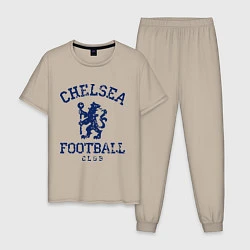 Пижама хлопковая мужская Chelsea FC: Lion, цвет: миндальный