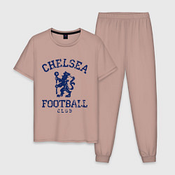 Пижама хлопковая мужская Chelsea FC: Lion, цвет: пыльно-розовый
