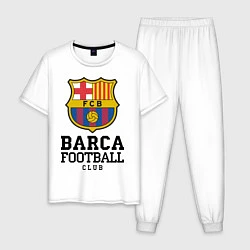 Пижама хлопковая мужская Barcelona Football Club, цвет: белый
