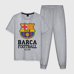 Пижама хлопковая мужская Barcelona Football Club, цвет: меланж