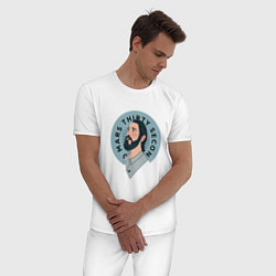 Пижама хлопковая мужская Джаред Лето Jared Leto Z, цвет: белый — фото 2
