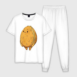 Пижама хлопковая мужская Грецкий орех, цвет: белый