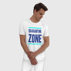 Пижама хлопковая мужская Зона карантина, цвет: белый — фото 2