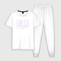 Пижама хлопковая мужская Salem Massachusetts, цвет: белый