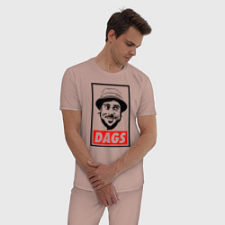 Пижама хлопковая мужская Snatch: Dags, цвет: пыльно-розовый — фото 2