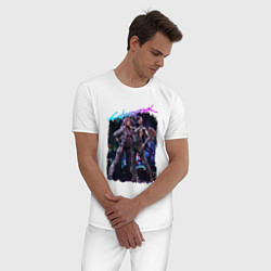 Пижама хлопковая мужская CYBERPUNK 2077 КИБЕРПАНК Z, цвет: белый — фото 2