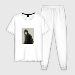Пижама хлопковая мужская Daryl Dixon, цвет: белый