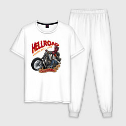 Пижама хлопковая мужская Hellroad, цвет: белый