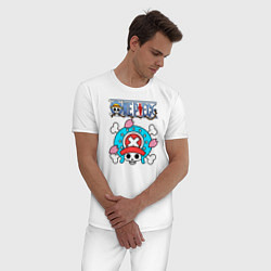 Пижама хлопковая мужская One Piece Тони Тони Чоппер, цвет: белый — фото 2