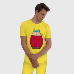 Пижама хлопковая мужская Totoro Cartman, цвет: желтый — фото 2