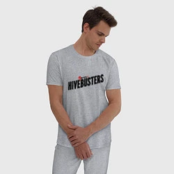 Пижама хлопковая мужская Hivebusters, цвет: меланж — фото 2