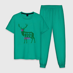 Пижама хлопковая мужская КРАСОТА ПО РУССКИ, цвет: зеленый