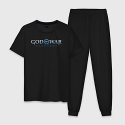 Пижама хлопковая мужская God of War Ragnarok лого, цвет: черный