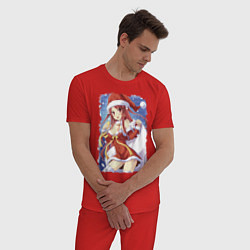 Пижама хлопковая мужская Немыслимая снегурка, цвет: красный — фото 2