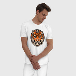 Пижама хлопковая мужская Amazing Tiger, цвет: белый — фото 2