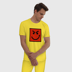 Пижама хлопковая мужская BON JOVI HAVE A NICE DAY SMILE LOGO, цвет: желтый — фото 2