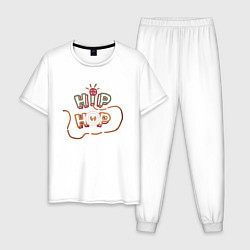 Пижама хлопковая мужская Hip-Hop Wu-Tang, цвет: белый