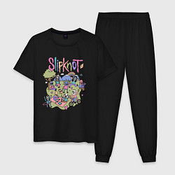 Пижама хлопковая мужская SLIPKNOT, цвет: черный