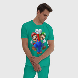 Пижама хлопковая мужская Mario Bros, цвет: зеленый — фото 2