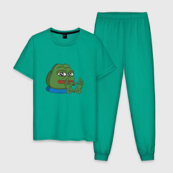 Пижама хлопковая мужская Pepe love пепе лов, цвет: зеленый