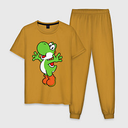 Пижама хлопковая мужская Yoshi, цвет: горчичный