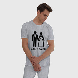 Пижама хлопковая мужская GAME OVER МОЛОДОЖЕНЫ, цвет: меланж — фото 2