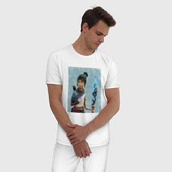Пижама хлопковая мужская Милая Кена, цвет: белый — фото 2