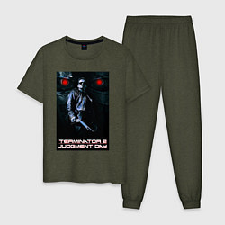 Пижама хлопковая мужская Terminator JD, цвет: меланж-хаки