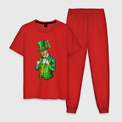 Пижама хлопковая мужская Дедушка Патрик, цвет: красный