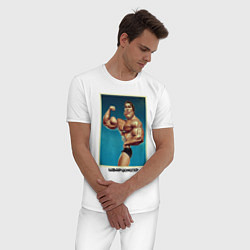 Пижама хлопковая мужская Arnold PUMP, цвет: белый — фото 2