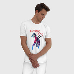 Пижама хлопковая мужская Cannibal Corpse Череп с позвоночником, цвет: белый — фото 2