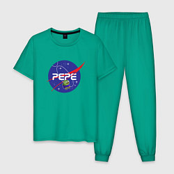 Пижама хлопковая мужская Pepe Pepe space Nasa, цвет: зеленый