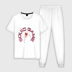 Пижама хлопковая мужская Squid Game Boom, цвет: белый