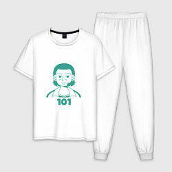 Пижама хлопковая мужская Игрок 101, цвет: белый