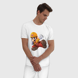 Пижама хлопковая мужская MarioJump, цвет: белый — фото 2